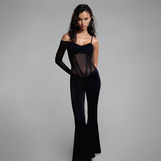 Mesh Catsuit In Black