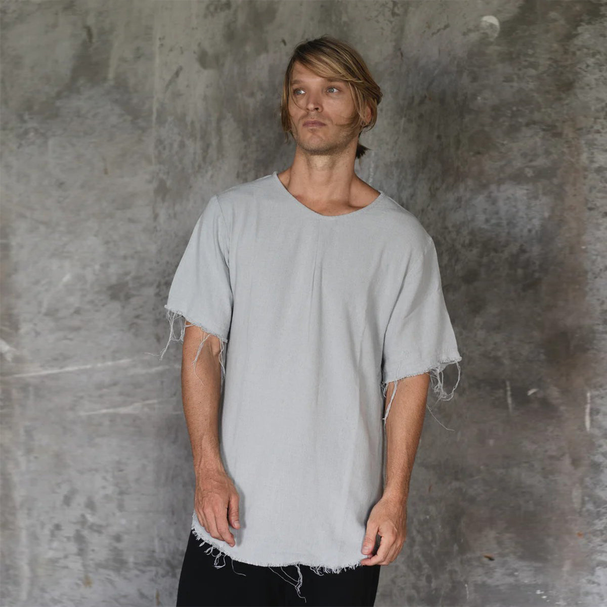 Linen viscose fold tee