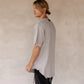 Linen viscose fold tee