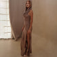 APHRODITE DRESS WITH HOOD IN MOCCA