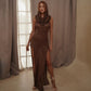 APHRODITE DRESS WITH HOOD IN BRONZE