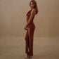 APHRODITE DRESS WITH HOOD IN TERRACCOTA