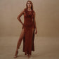 APHRODITE DRESS WITH HOOD IN TERRACCOTA