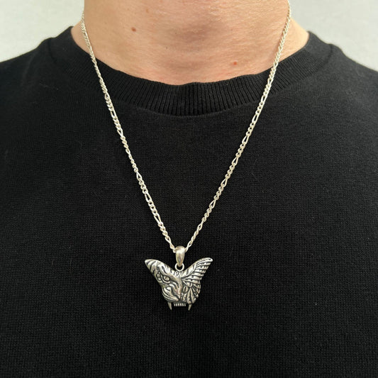 Tiger butterfly pendant in silver