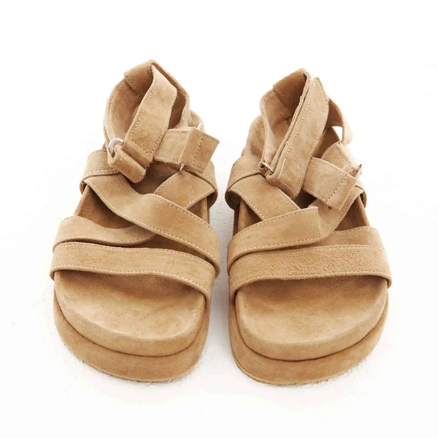 Sandals "Roma" suede biege