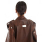 Oversized biker jacket brown