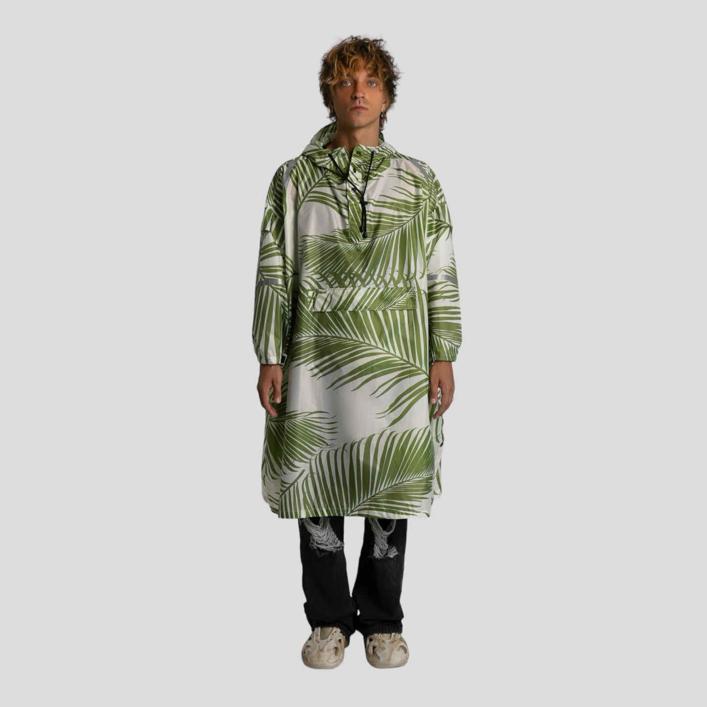 Leafy green raincoat