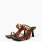 Leopard-print leather and silicone strap heels, pair view