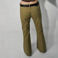 FLARED PANTS WITH LACE DETAILS IN KHAKI