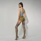 MINI SHORTS WITH METAL ZIP DETAILS IN KHAKI