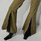 FLARED PANTS WITH LACE DETAILS IN KHAKI