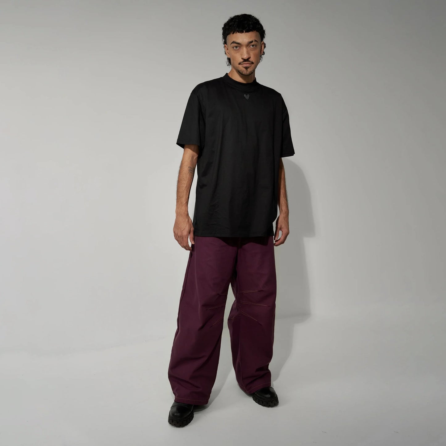 BAGGY UNISEX PANTS IN BURGUNDY