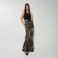 FLARED PANTS WITH LACE DETAILS IN CAMO