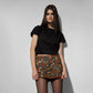 ZIPPER MINI SKIRT IN BROWN
