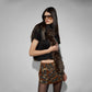 ZIPPER MINI SKIRT IN BROWN