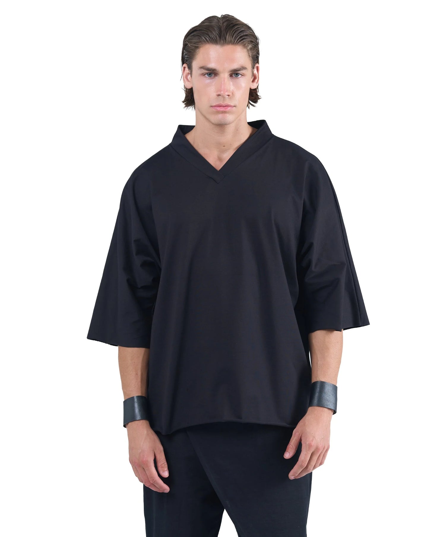 Oversized Vneck Top Relaxed 3/4