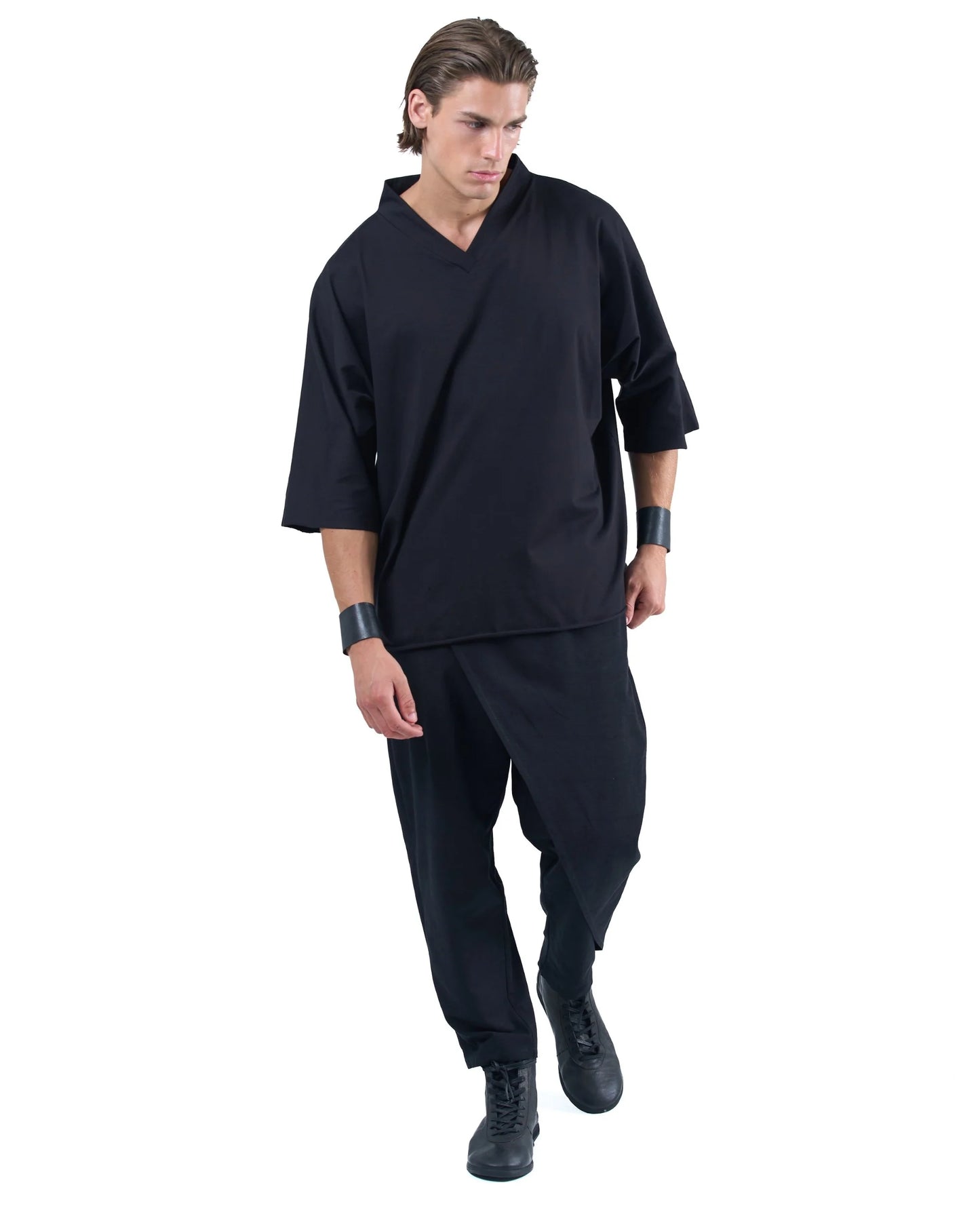 Oversized Vneck Top Relaxed 3/4