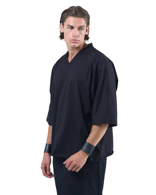 Oversized Vneck Top Relaxed 3/4