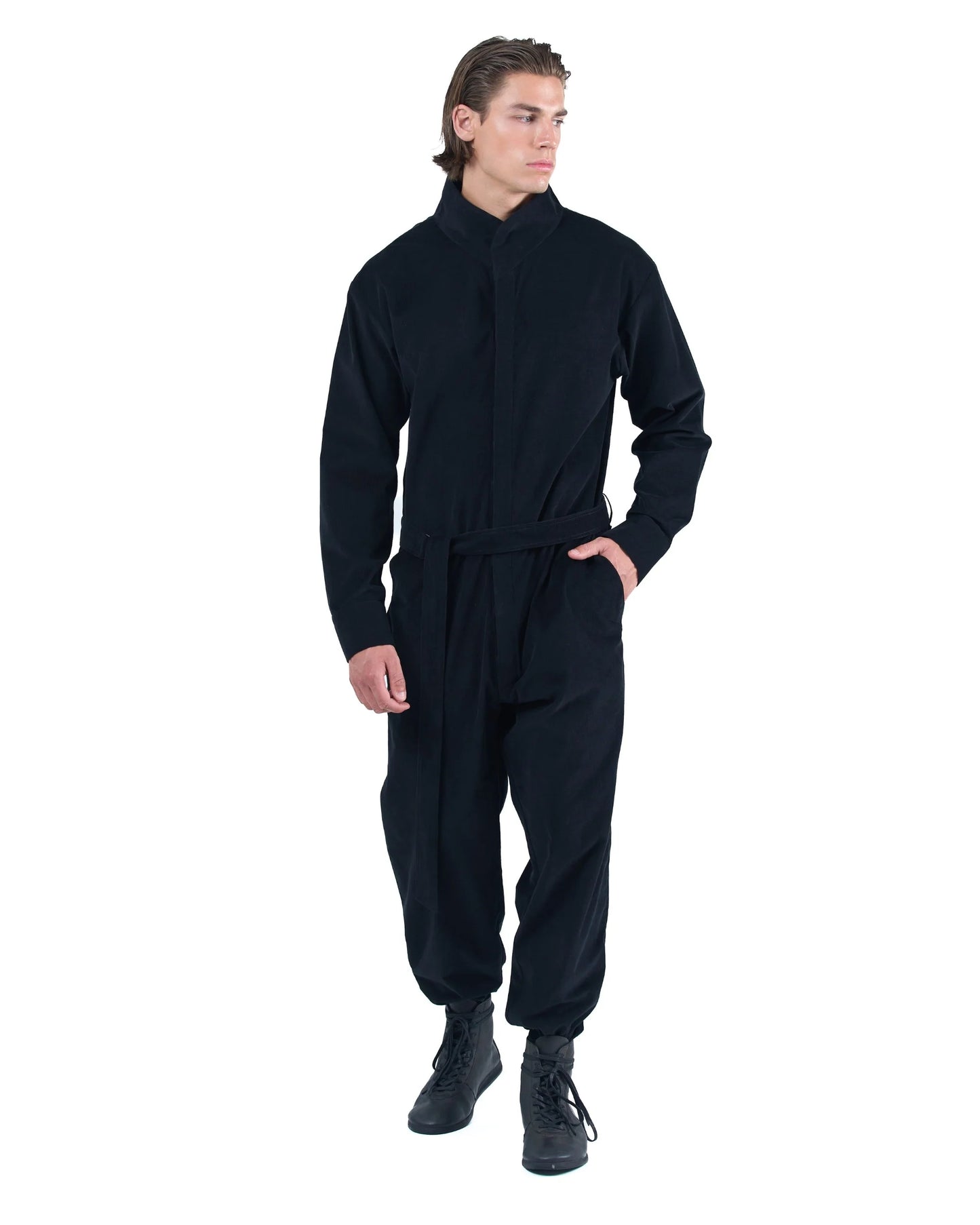 Black Cocktail Velvet Jumpsuit