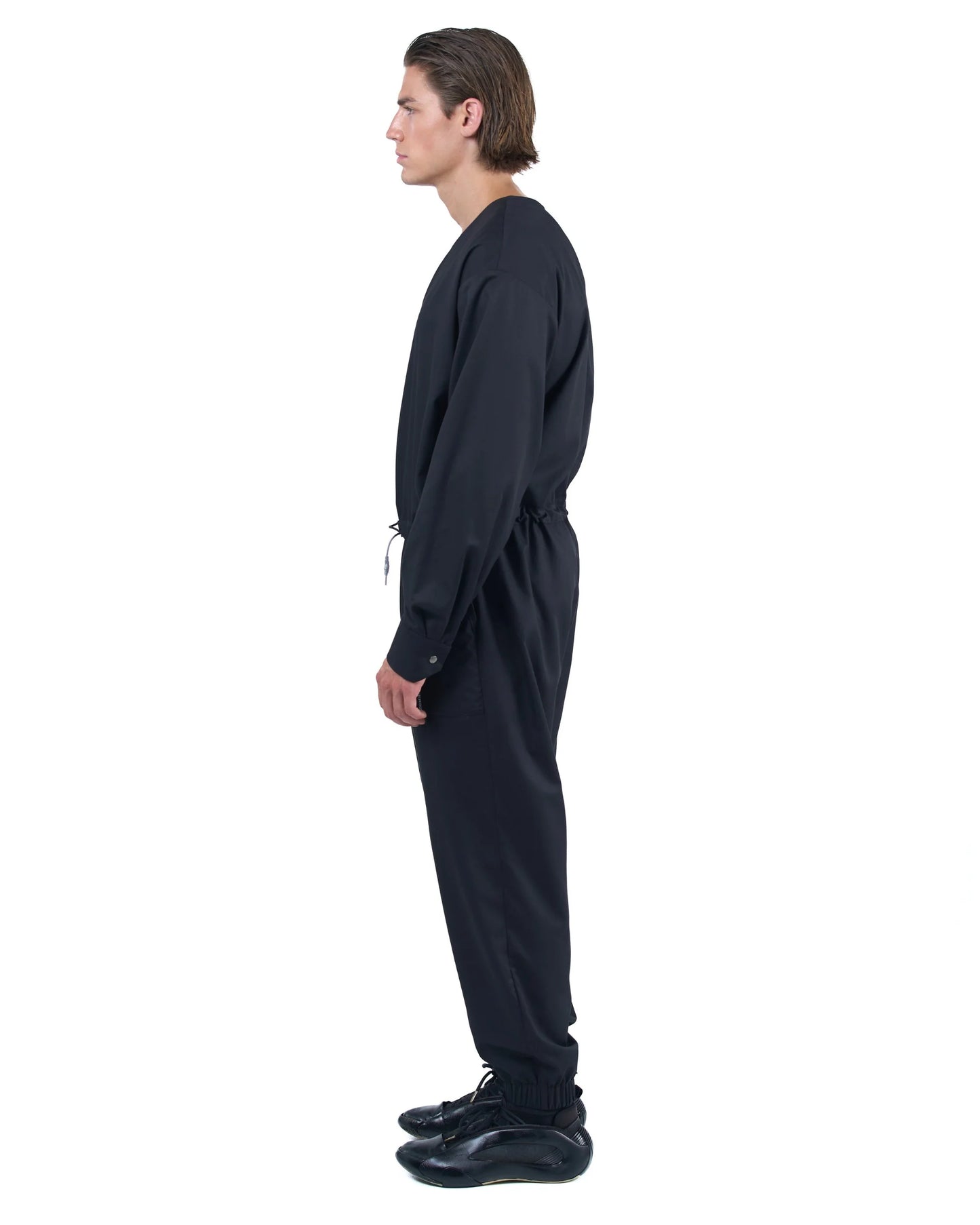 Zip Jumpsuit Deep V Relaxed Fit