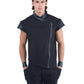 Asymmetric Zip Top Structured Shoulders