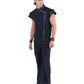 Asymmetric Zip Top Structured Shoulders