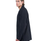 Black Ramie Relaxed V-neck Shirt
