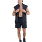 Sleeveless Zip Vest Minimal Tailored