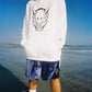 SILK VELVET TRACK SHORT BLUE