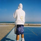 SILK VELVET TRACK SHORT BLUE