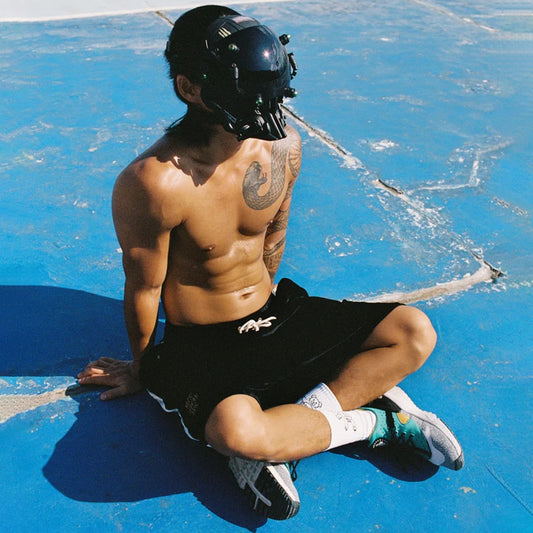 SILK VELVET TRACK SHORT BLACK