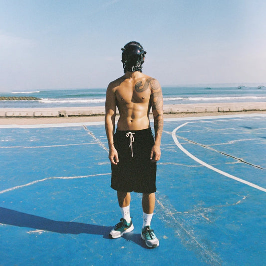 SILK VELVET TRACK SHORT BLACK