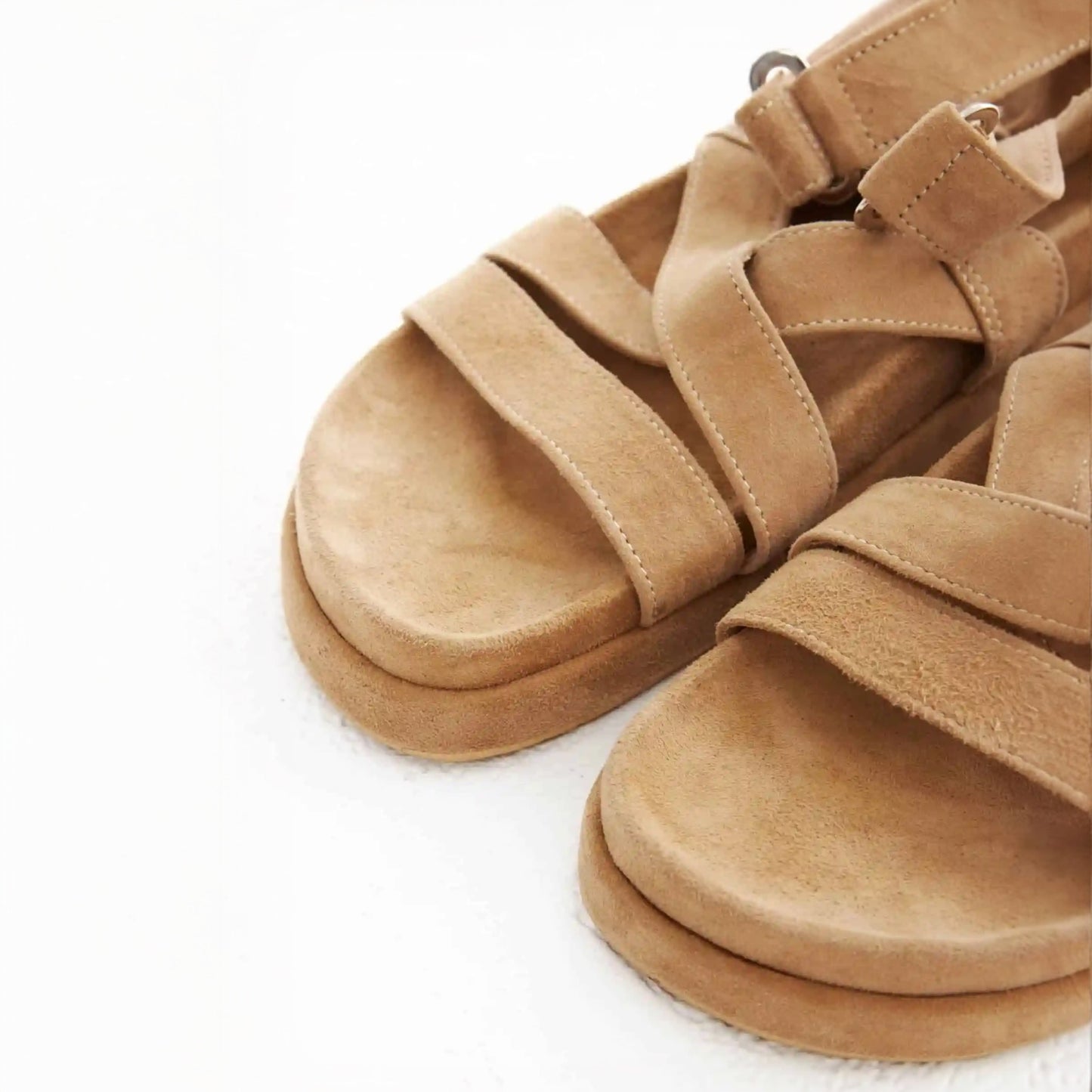 Sandals "Roma" suede biege