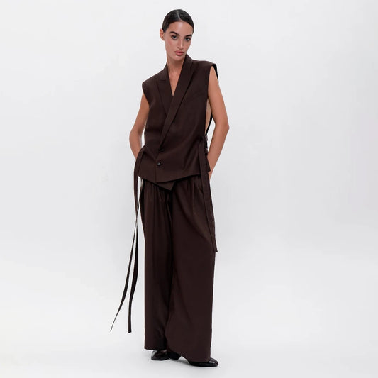 AVANT GARDE VEST IN BROWN