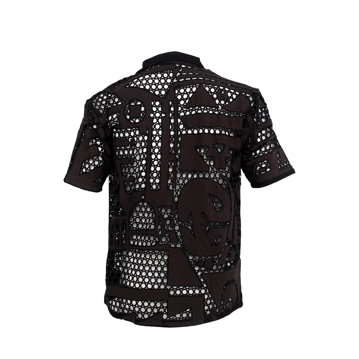 CHARCOAL ROUND MESH SHIRT