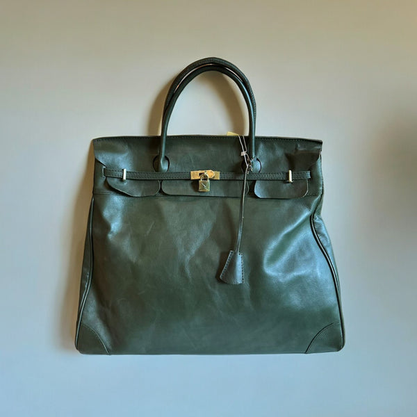 Weekender green olive bag – Curated Indonesia
