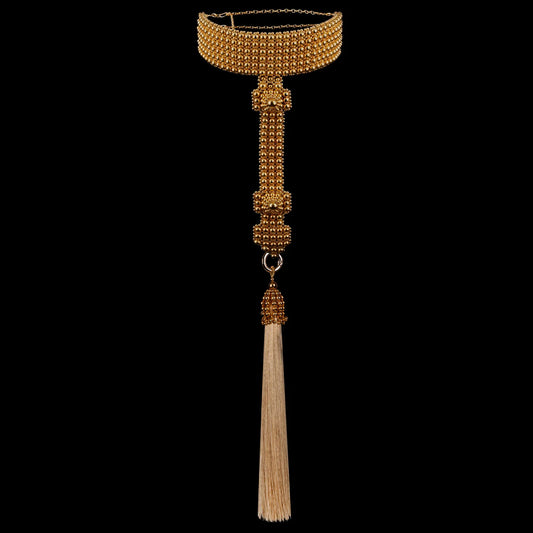 Gold Elohim t-choker with Tassel in 5 color options