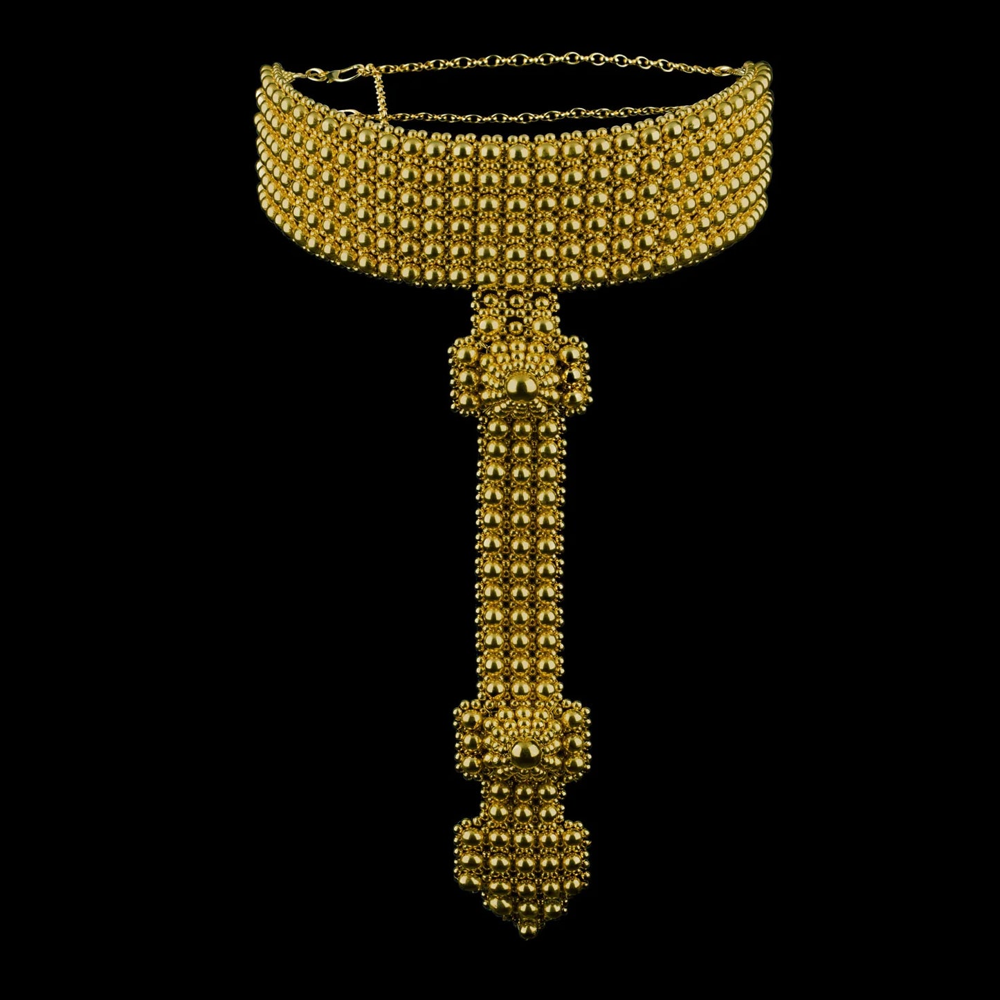 Gold Elohim t-choker with Tassel in 5 color options