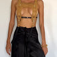 Artemisia mess top in gold w/leather belt