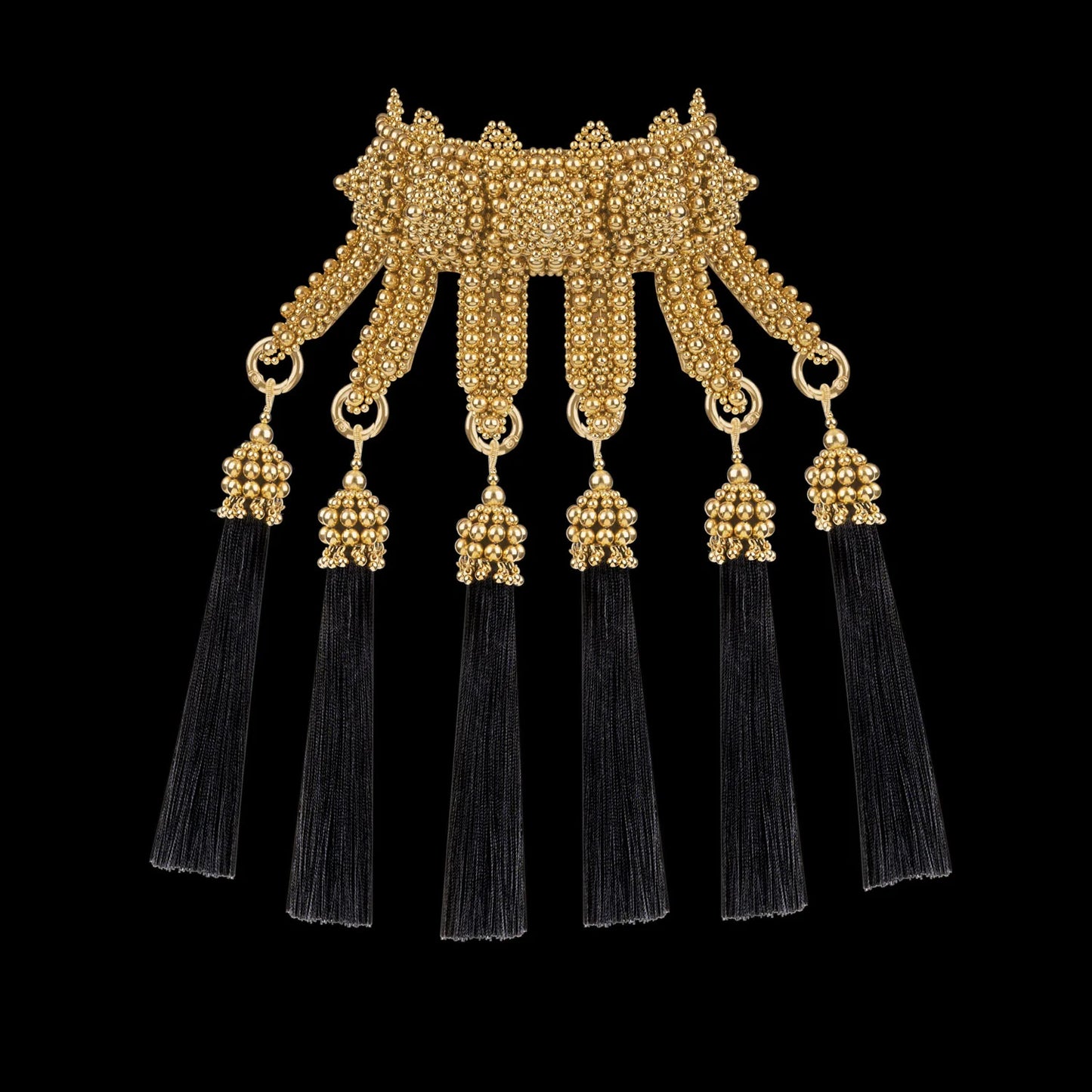 Gold eingana choker w/removable tassels in 5 color options