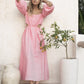 LAUREN Linen Dress in Pastel Pink