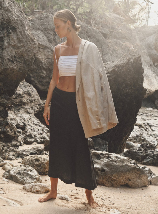 VALERY Asymmetrical Linen Skirt, 2 colors