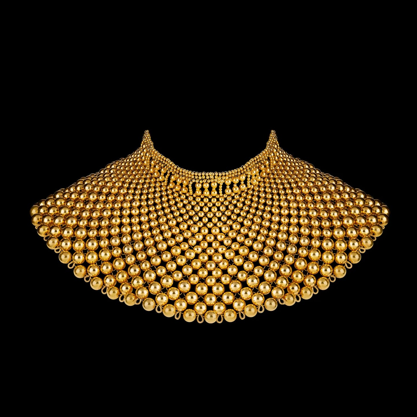 Gold Namaka modular necklace w/removable chain tassels