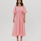 LAUREN Linen Dress in Pastel Pink