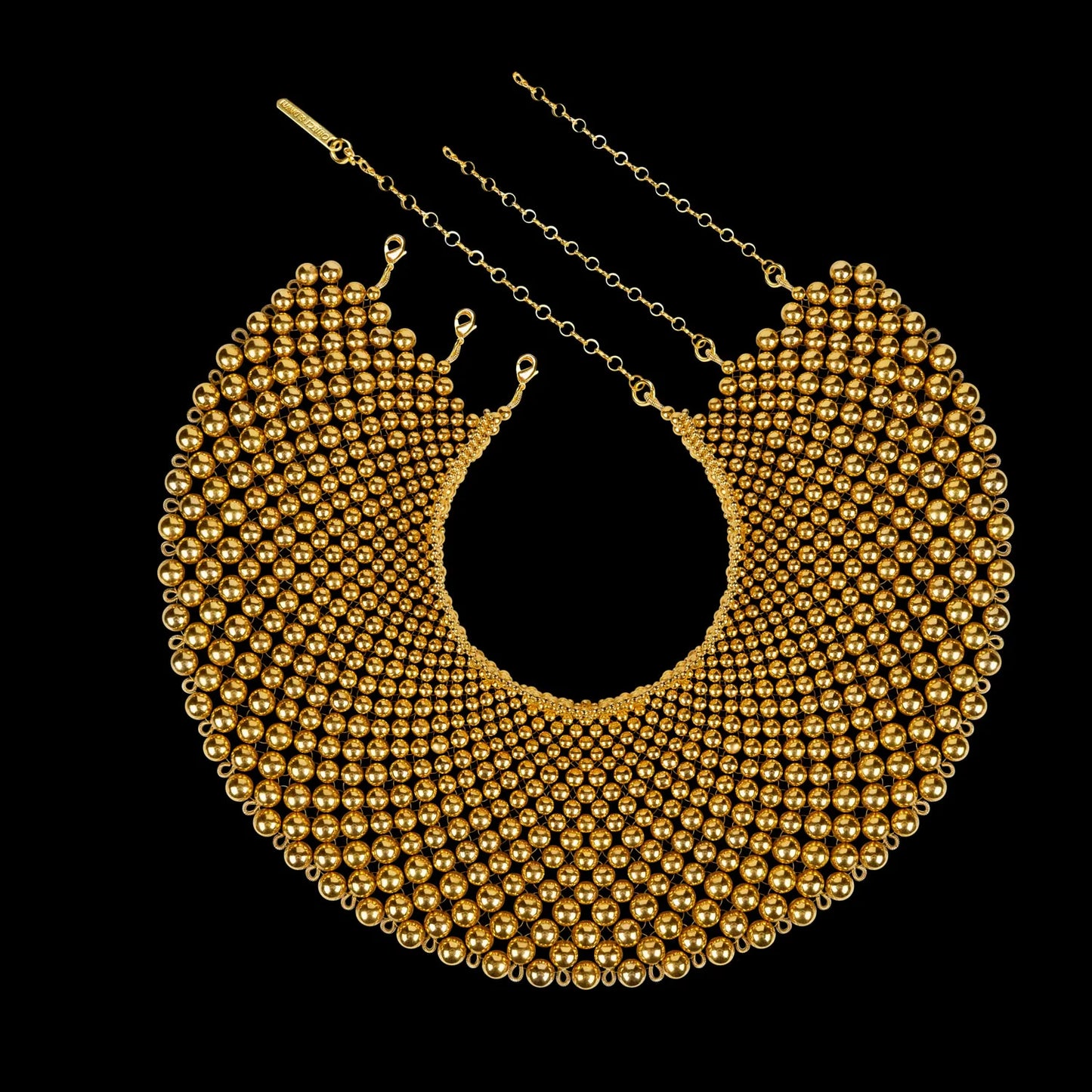Gold Namaka modular necklace w/removable chain tassels