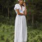 ALISHA Cotton Midi Dress in White
