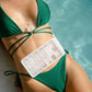 Drawstring swimsuit with a skirt GREEN