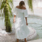 Art of Simplicity Dresses AMELIA Silk Linen White Dress With Puff Sleeves