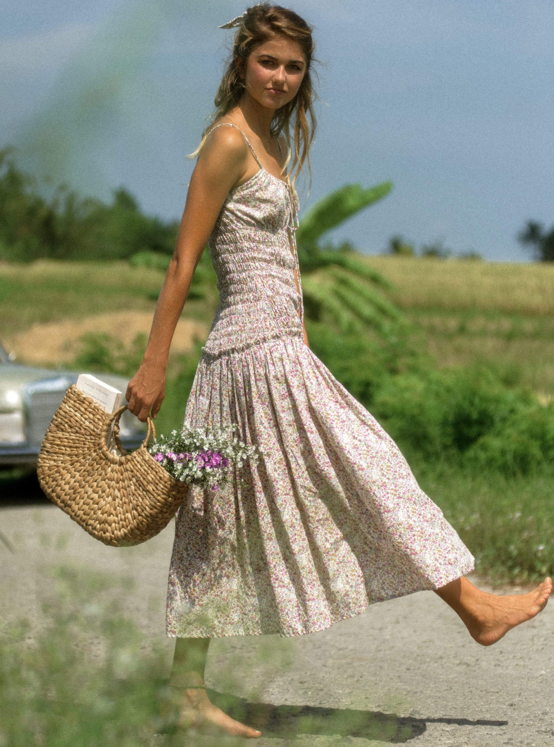 Art of Simplicity Dresses KATE Boho Midi Dress in Floral Print