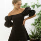 Art of Simplicity Dresses XS / Black MAYA Linen Dress With Puff Sleeves